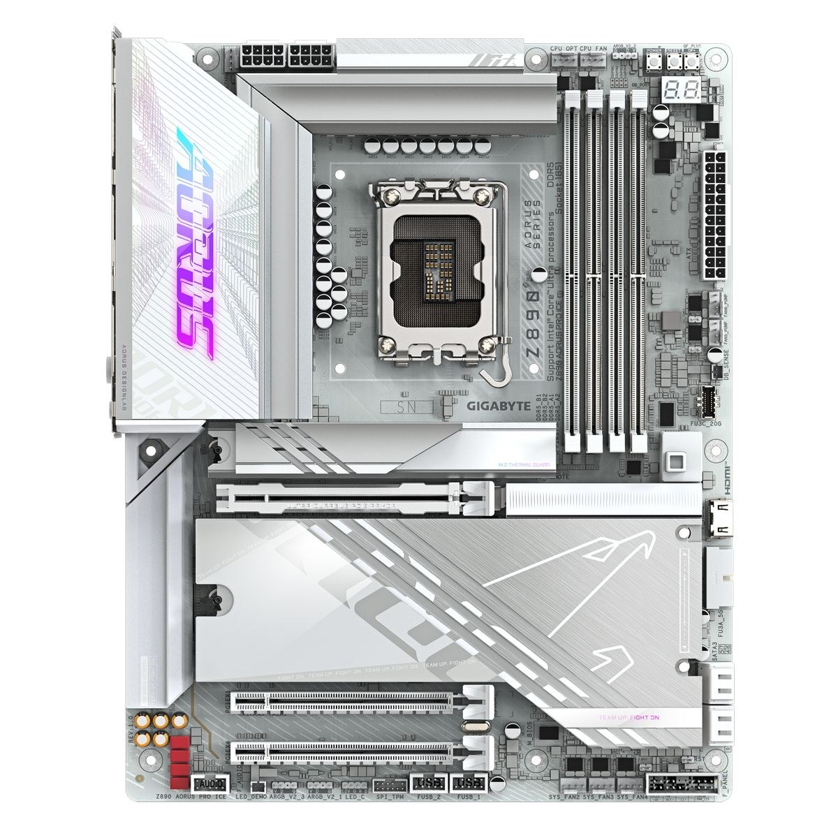 Материнская плата GIGABYTE Z890 UD WIFI6E, LGA1851, Intel Z890, 4xDDR5, 4xSATA, 3xM.2, 1xPCIe 5.0 x16, DisplayPort, USB Type-C, 1x2.5Gb LAN, 3x3.5 мм, 7.1, ATX