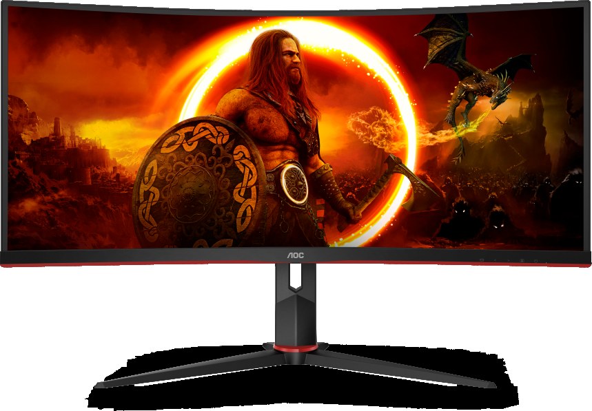 Монитор 34" AOC CU34G2XP VA 3440x1440, 180 Гц, 1 мс, 21:9, 430 кд/м², 2xHDMI, 2xDisplayPort, изогнутый экран, Flicker Free, Low Blue Light, черный