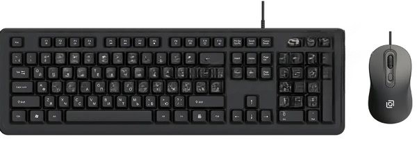 Комплект клавиатура+мышь Oklick S605 проводной, USB, 2400 DPI, чёрный