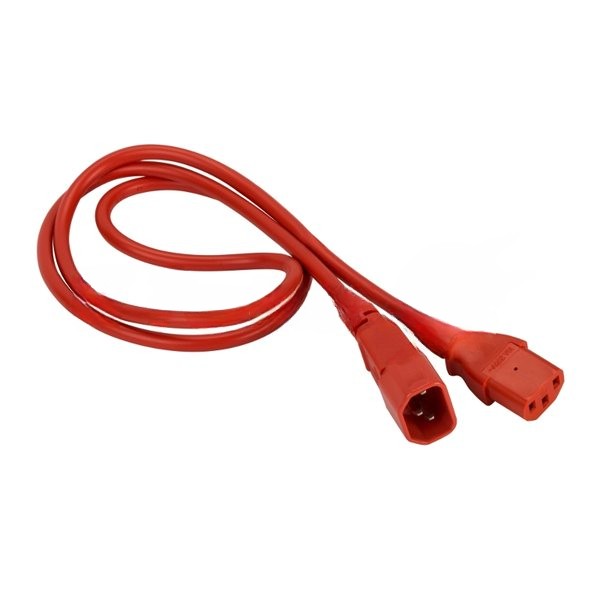 Шнур питания Lanmaster LAN-PP13/14-0.5-RD C13-С14 проводник.:3x0.75мм2 0.5м 220В 10А красный