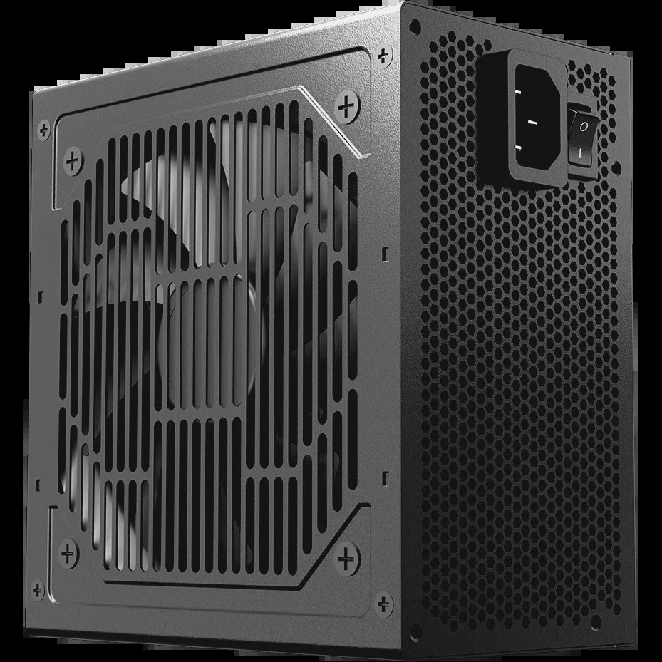 Блок питания PCCOOLER, 750W 80 PLUS (ATX, ATX 2.4, Non-modular, 1x24(20+4)pin 550мм, 1xCPU*2 8(4+4)pin 610+150мм, 3xPCIe 8(6+2)pin 510мм, 2xSATA*3+MOLEX4pin*1 450+150+150+150мм, Active, 120x120мм, 140x150x86мм, APFC, OVP, SCP, OPP (140-160%, 2ms delay))