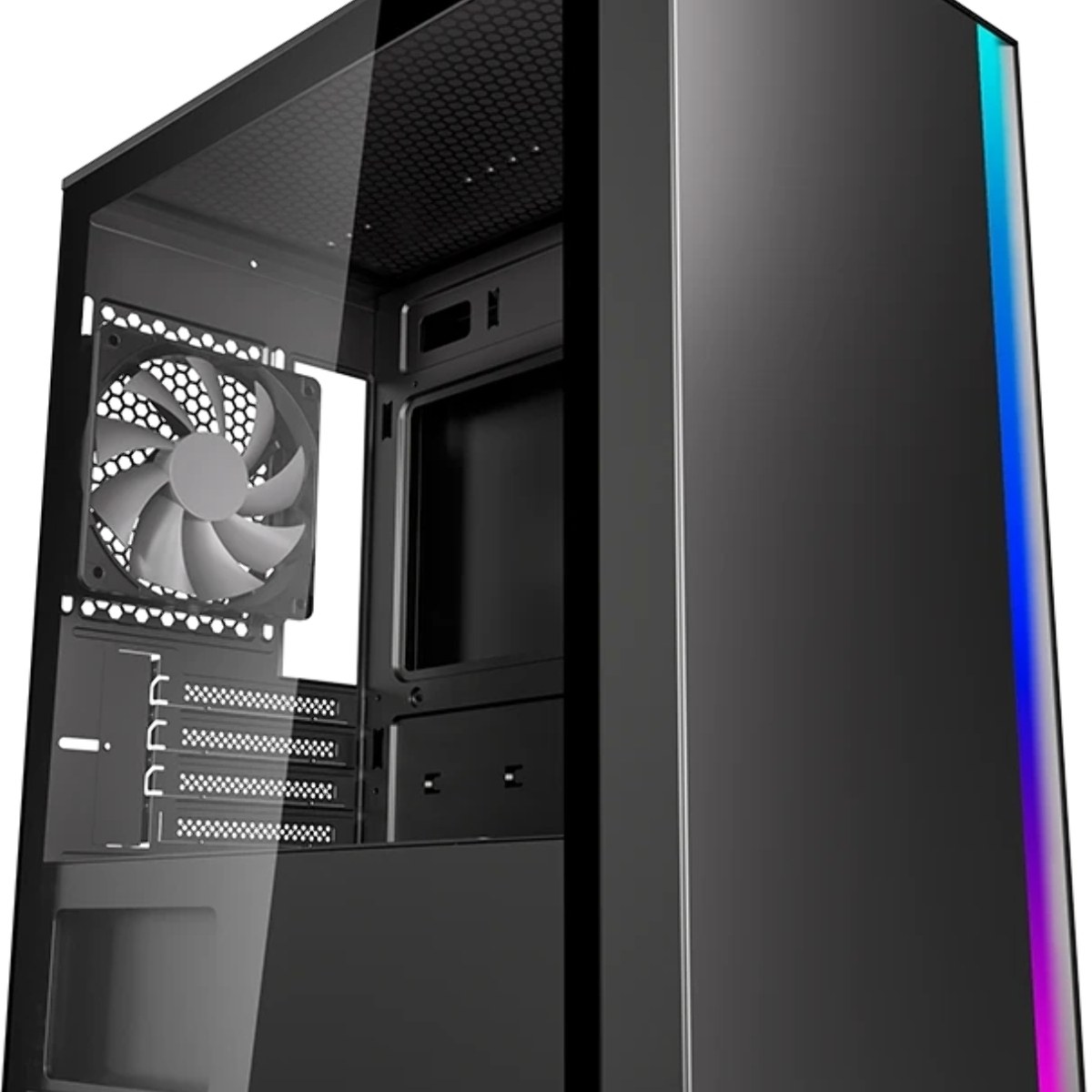 Компьютерный корпус без блока питания PCCOOLER LM300 ARGb BK, Flat Mid Tower, черный, TG, 0.45 SPCC, 1x120мм mATX, mITX 170/330/150мм 2x2.5", 2x3.5", 5xPCI 1xUSB-A 3.0, 2xUSB-A 2.0 375x205x427мм