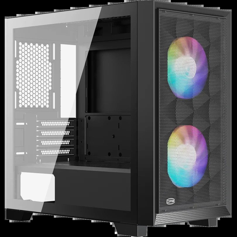 Компьютерный корпус без блока питания PCCooler C3D310 BK ARGB, Mini-Tower, TG, Mesh, 2x120мм ARGB, 2xUSB-A 3.0, mATX, mITX черный