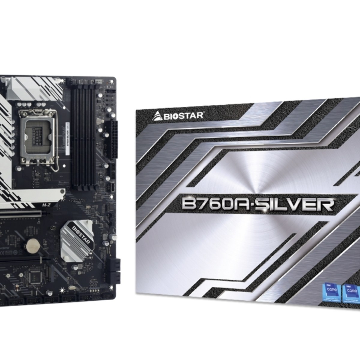 Материнская плата Biostar B760A-SILVER, LGA1700, Intel B760, 4xDDR5, 4xSATA, 3xM.2, 1xPCIe 5.0 x16, DisplayPort, HDMI, 1x2.5Gb LAN, USB Type-C, 3x3.5 мм, 7.1, ATX