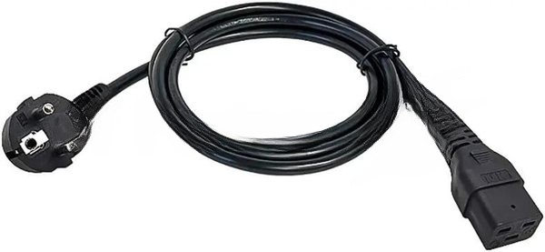Шнур питания ITK PC-C19D-1M C19-Schuko проводник.:3x1.5мм2 1м 230В 16А (упак.:1шт) черный