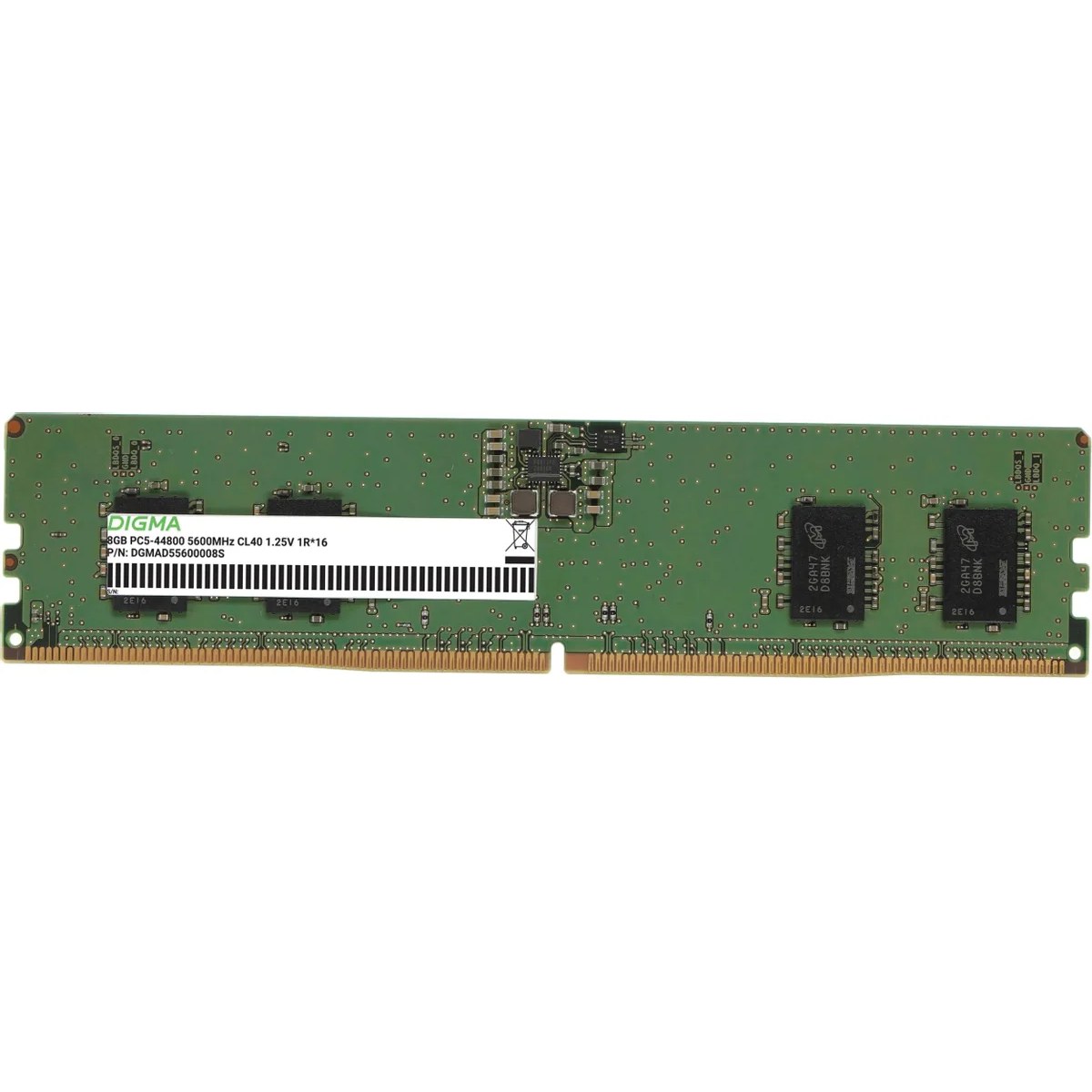 Оперативная память Digma, DDR5, 8GB (1x8GB), 5600MHz, CL46, DIMM
