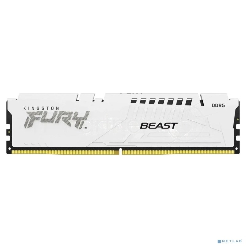 Оперативная память Kingston Fury Beast, DDR5, 16Gb (1x16GB), 6000MHz, CL30, DIMM, с радиатором, белый