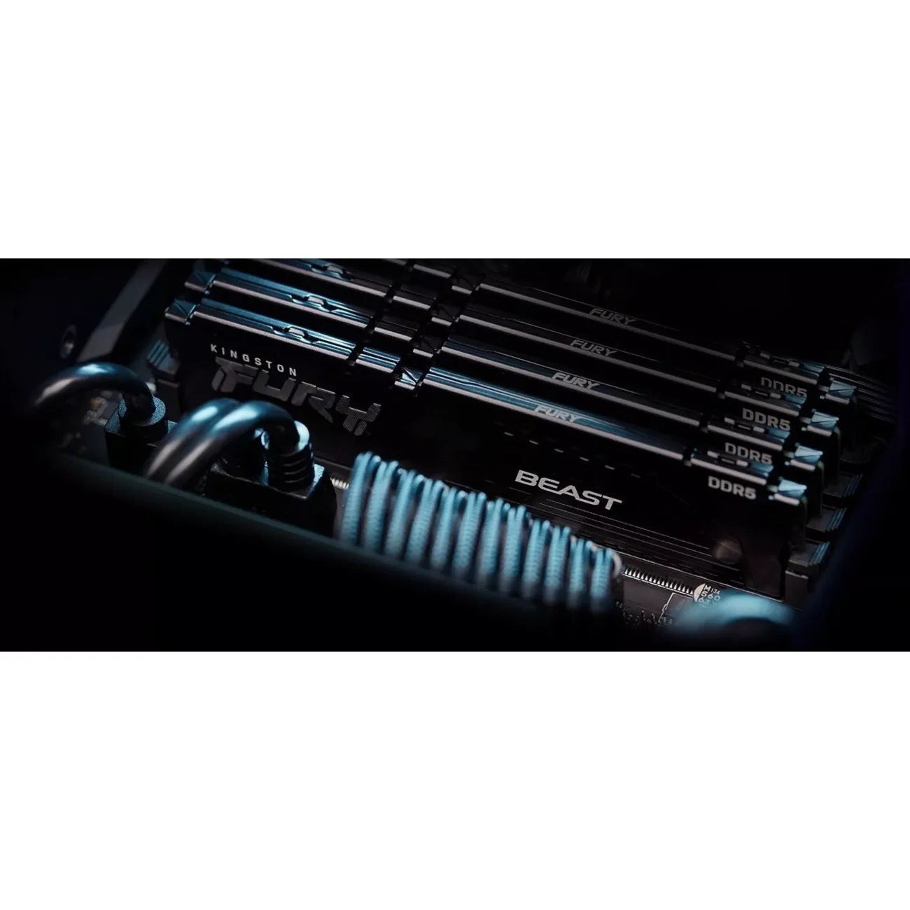 Оперативная память Kingston Fury Beast, DDR5, 32GB (1x32GB), 6000MHz, CL30, DIMM, с радиатором, черный