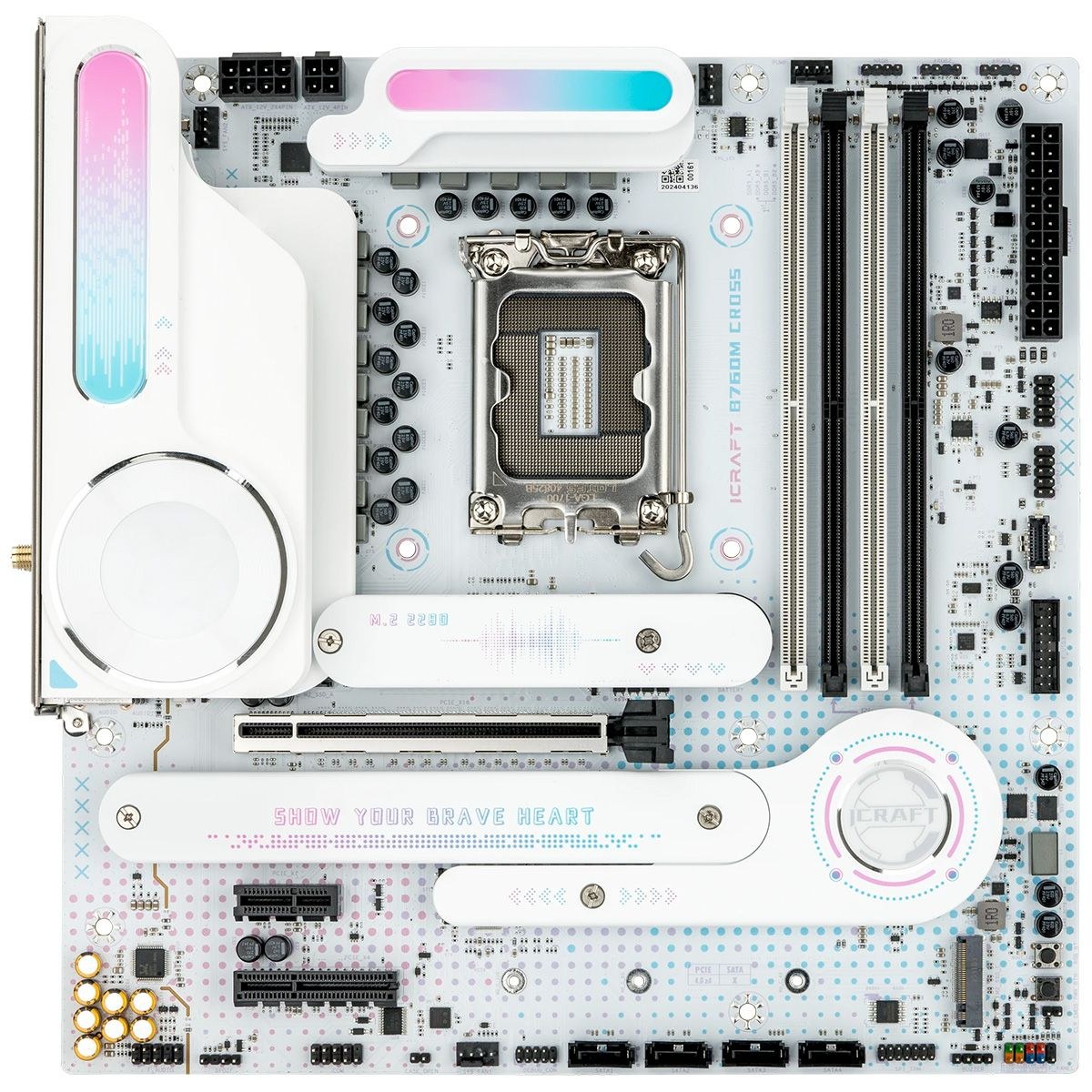 Материнская плата Maxsun MS-iCraft B760M CROSS B760 LGA1700 4xDDR5 1xPCIEx16 1xPCIEx4 1xPCIEx1 3xM.2 1*TypeC(20Gpbs) 1*TypeC(10Gpbs) 6xUSB3.2Gen1 8xUSB2.0 4xSATA3.0 2.5G DP HDMI M-ATX RTL