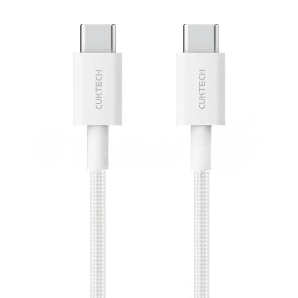Кабель USB CukTech Type-C to Type-C braided cable 1.5m 3A 60W CTC315P белый