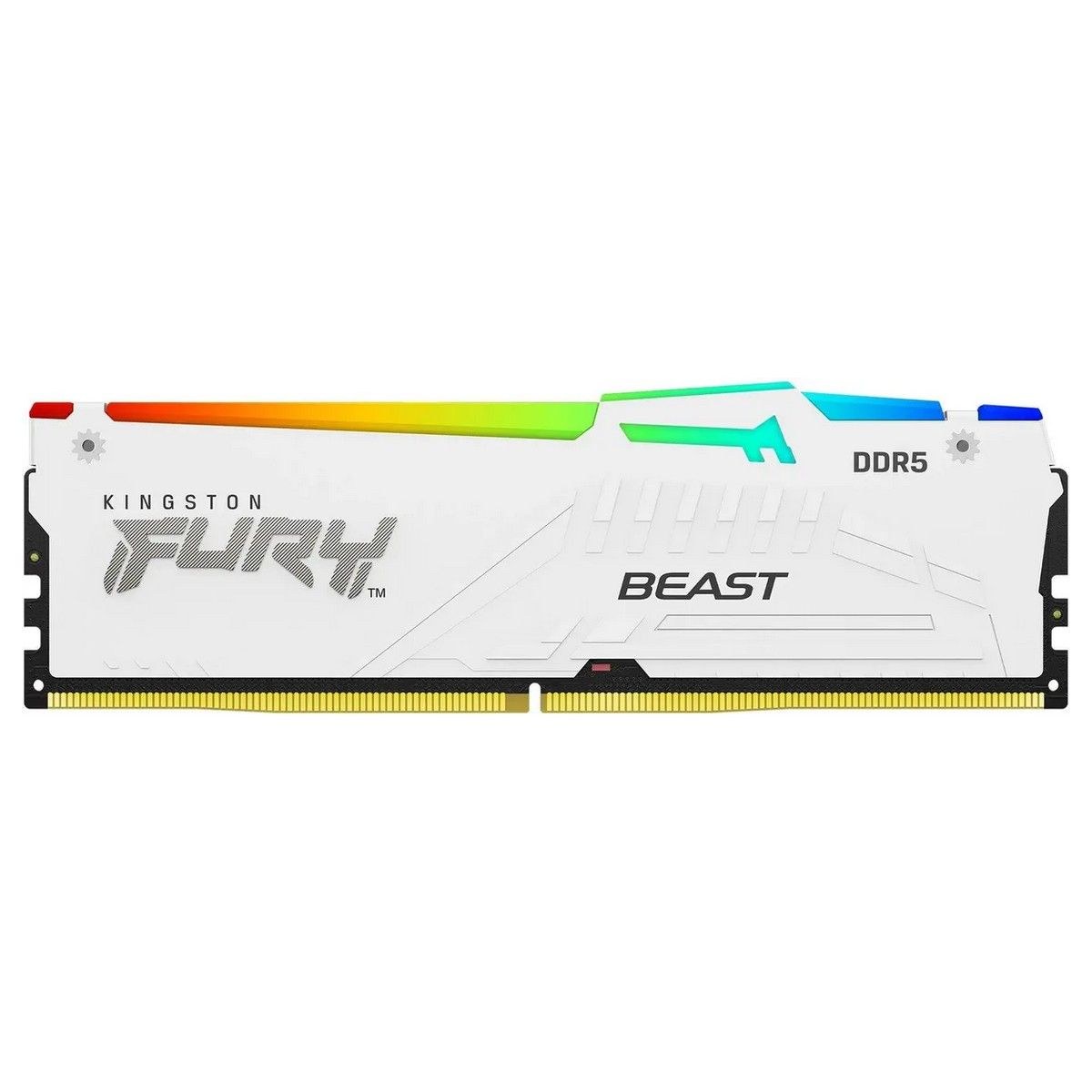 Оперативная память Kingston Fury Beast, DDR5, 16Gb (1x16Gb), 6000MHz, CL36, DIMM, с радиатором, RGB, белый