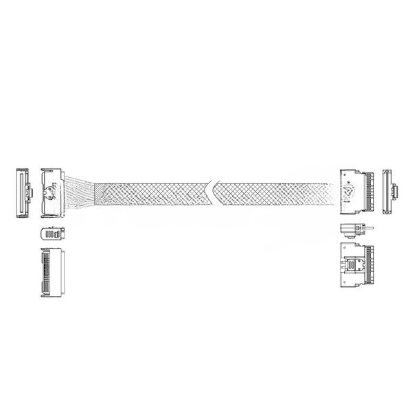 Кабель Amphenol RMC74-5874, MCIO x8 74P (прямой Straight Type) TO Slimline SAS x8 74P (SFF8654, прямой Straight Type), 85 Ohm, L:100 см