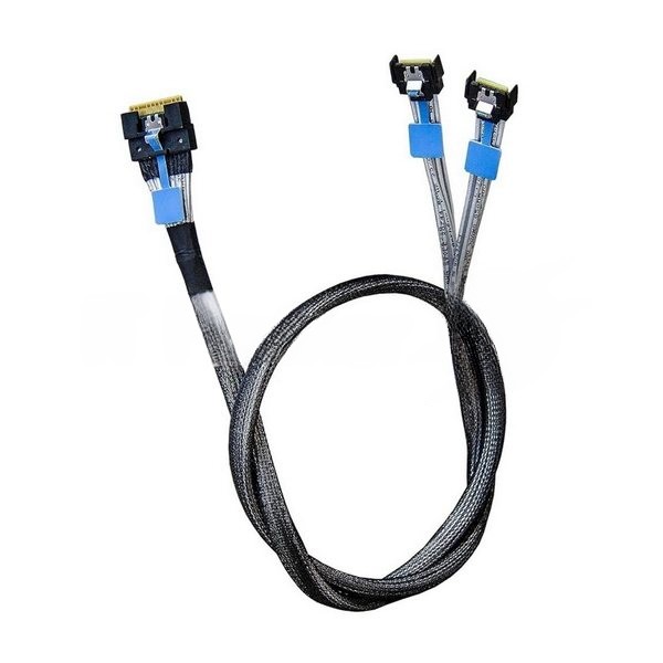 Кабель Amphenol RMC38-0824, Slimline SAS x8 74P -TO- 2x MCIO x4 38P, 85 Ohm, L: 80 см