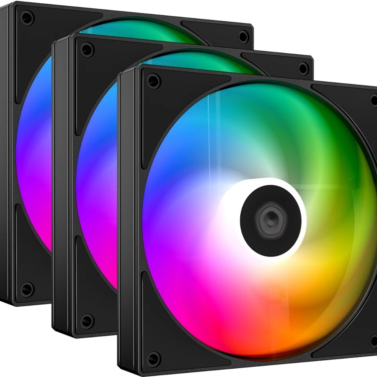 Вентилятор для корпуса ID-COOLING AS-120-ARGB-K TRIO (3 pcs, 120мм, 2000rpm, 58.0 CFM, 27.2 дБ, PWM 4-pin, ARGB, черный) (AS-120-ARGB-K TRIO)