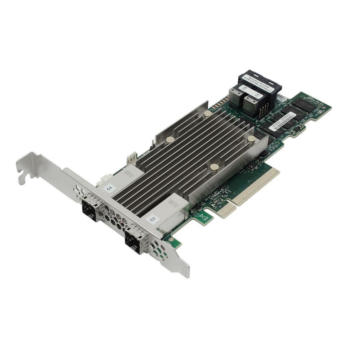 RAID-контроллер Broadcom MegaRAID 9480-8I8e SGL (05-50031-00 / 03-50031-15010) PCIe 3.1 x8 LP, SAS/SATA/NVMe, RAID 0,1,5,6,10,50,60, 16port(2 * int SFF8643 + 2 * ext SFF8644), 4GB Cache, 3516ROC RTL 5 , (003624)