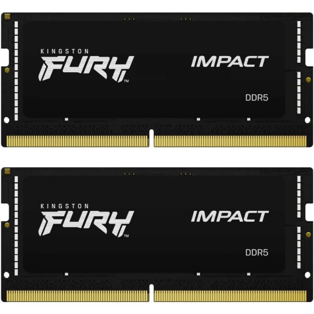 Оперативная память Kingston Fury Impact, DDR5, 16GB (2x8GB), 4800 MHz, CL38, SO-DIMM
