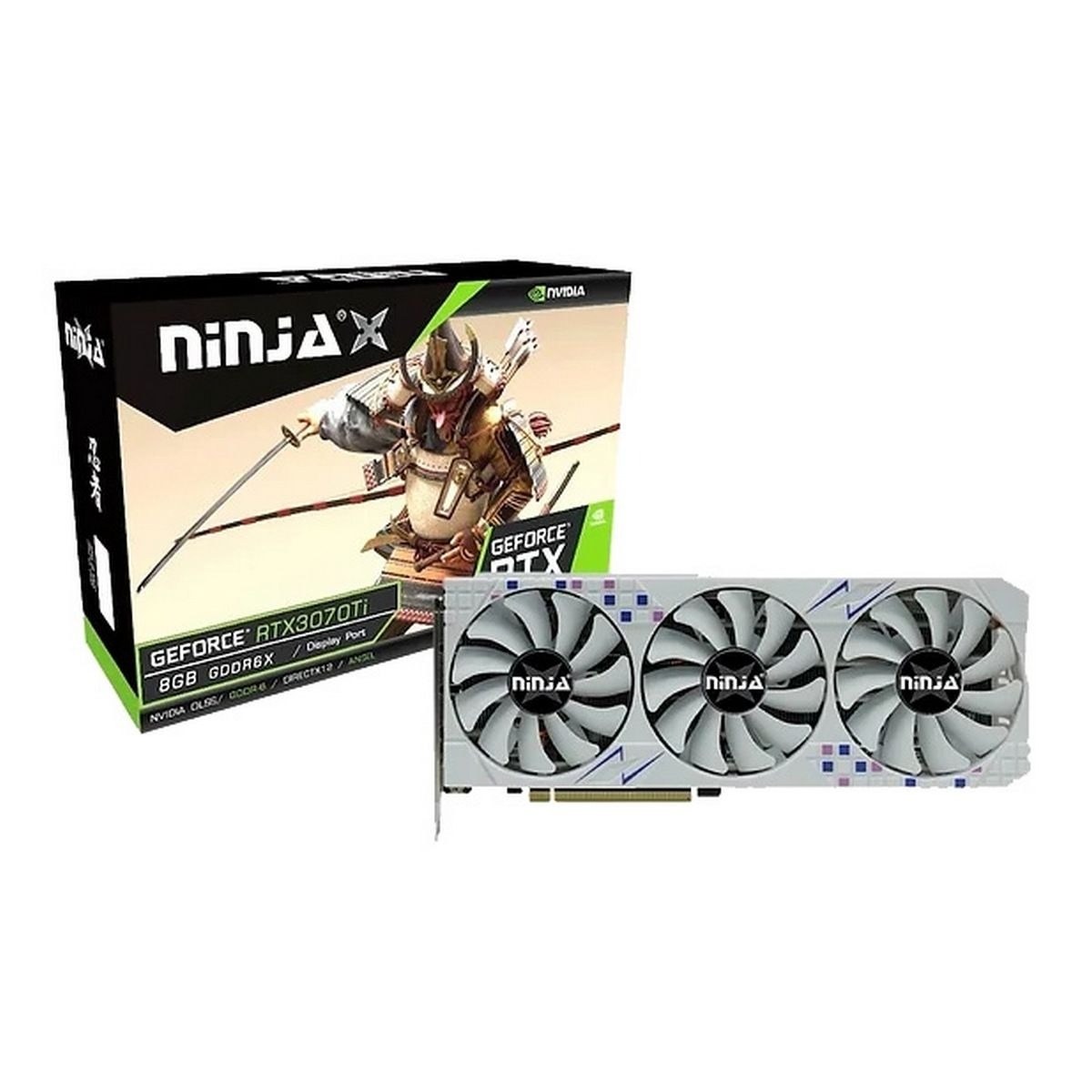 Видеокарта Sinotex GeForce RTX 3070 Ti Ninja, 8 GB GDDR6X, 256 bit, 3xDisplayPort, HDMI, GPU 1575 MHz