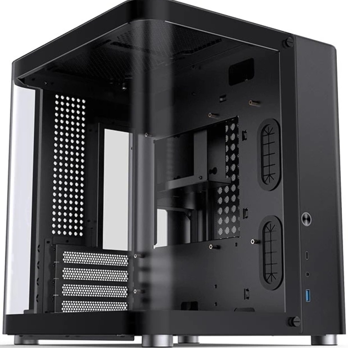 Корпус без блока питания Корпус JONSBO TK-1 Black 2.0 MATX без БП, mini-ITX, micro-ATX, черный