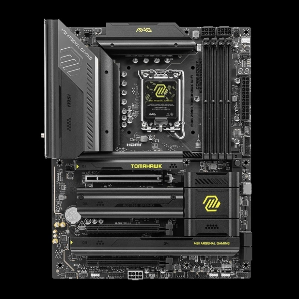 Материнская плата MSI MAG Z890 TOMAHAWK WIFI, LGA1851, Intel Z890, 4xDDR5, 4xSATA, 4xM.2, 1xPCIe 5.0 x16, HDMI, USB Type-C, 1x5Gb LAN, Thunderbolt, 2x3.5 мм, 7.1, ATX