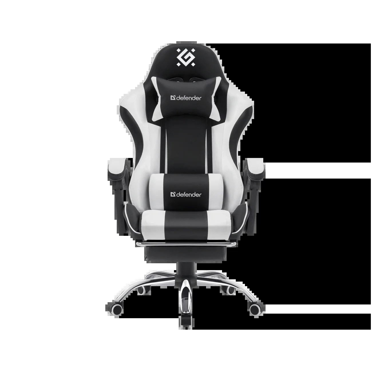 Кресло игровое Defender TIOS черный/белый, PU 64055