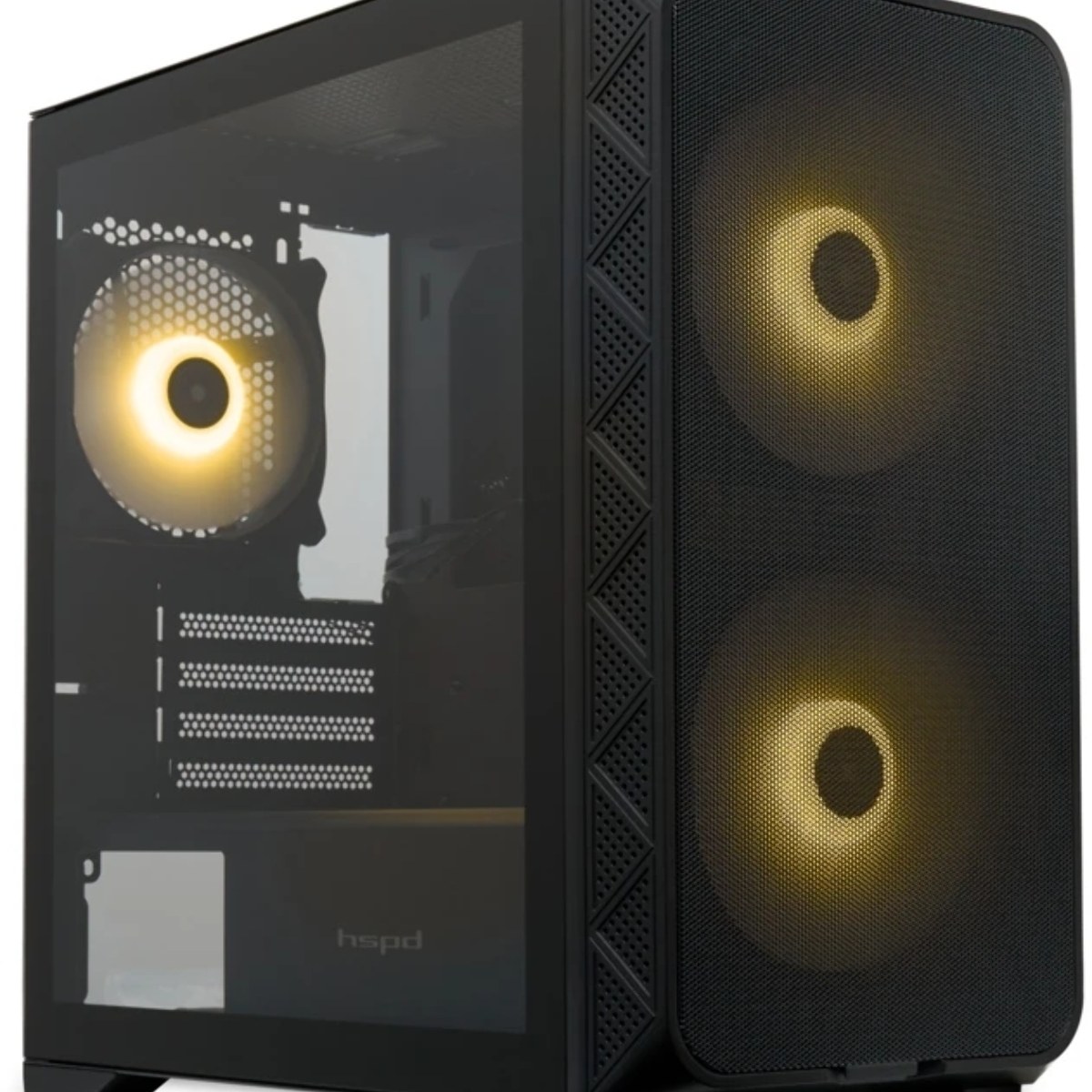 Компьютерный корпус без блока питания HSPD M321, Mesh Mini-tower, черный, slide TG, 0.45 SPCC, 2x140мм ARGb+1x120мм ARGb mATX, mITX 160/340/184мм 2x2.5", 2x3.5", 4xPCI 2xUSB-A 3.0, 1xUSB-A 1.0 390x200x385мм
