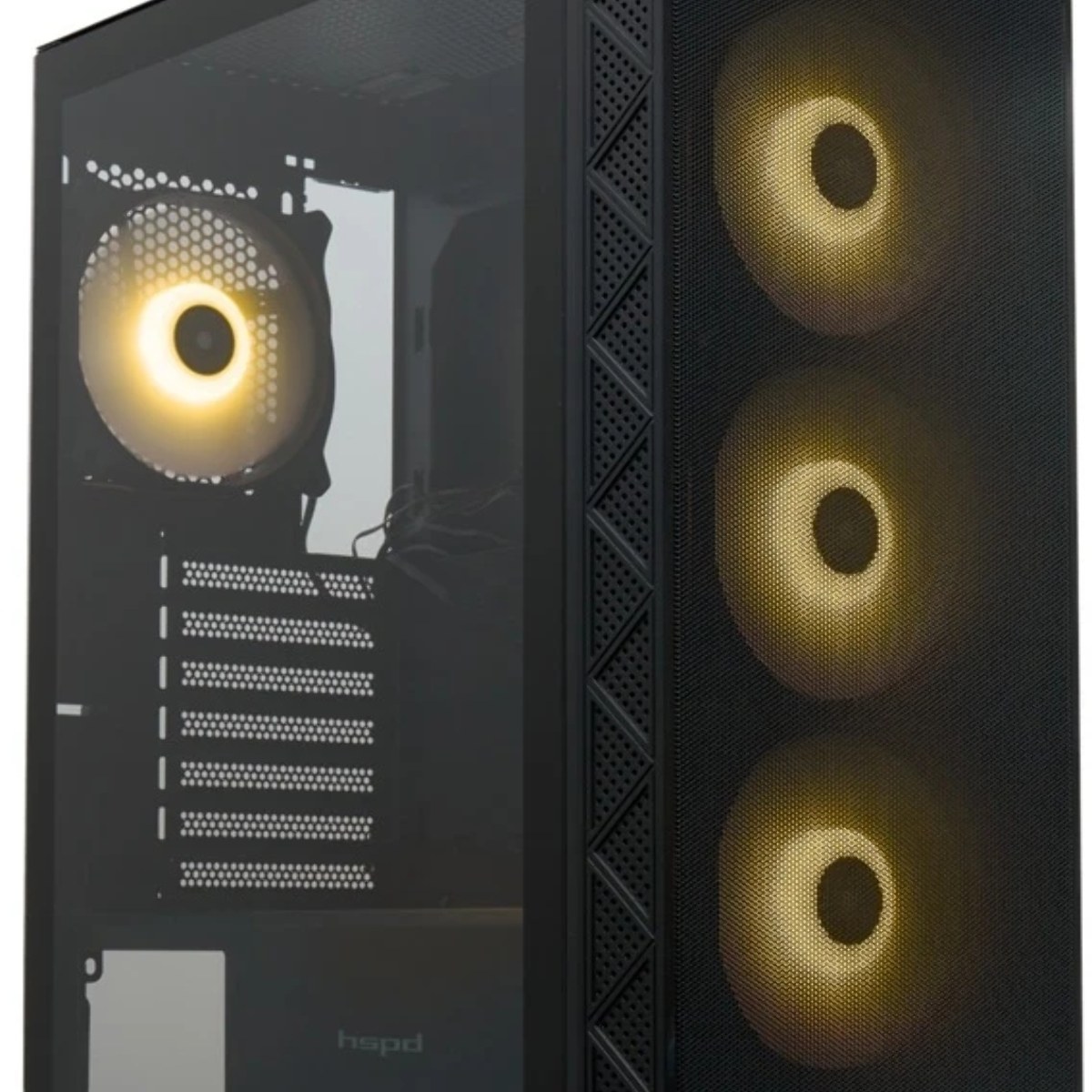 Компьютерный корпус HSPD M521, Mesh Mid Tower, черный, slide TG, 0.45 SPCC, 4x120мм ARGb ATX, mATX, mITX 160/330/184мм 2x2.5", -, 7xPCI 2xUSB-A 3.0, 1xUSB-A 1.0 390x200x449мм