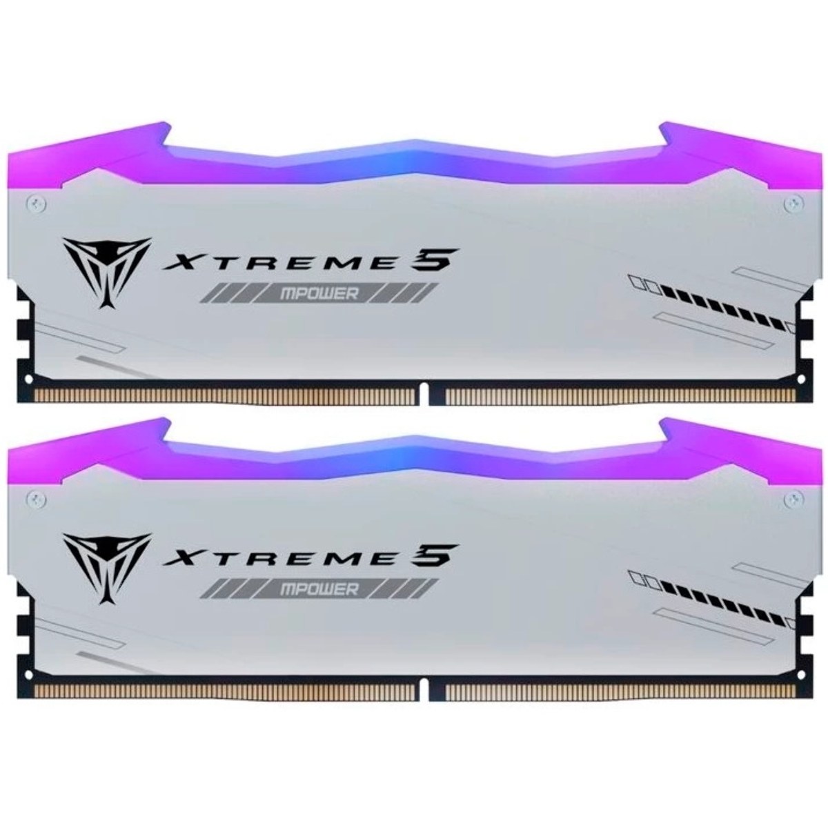 Оперативная память Patriot Viper Xtreme 5, DDR5, 48GB (2x24GB), 8000MHz, CL38, DIMM, с радиаторами, RGB, серебристый