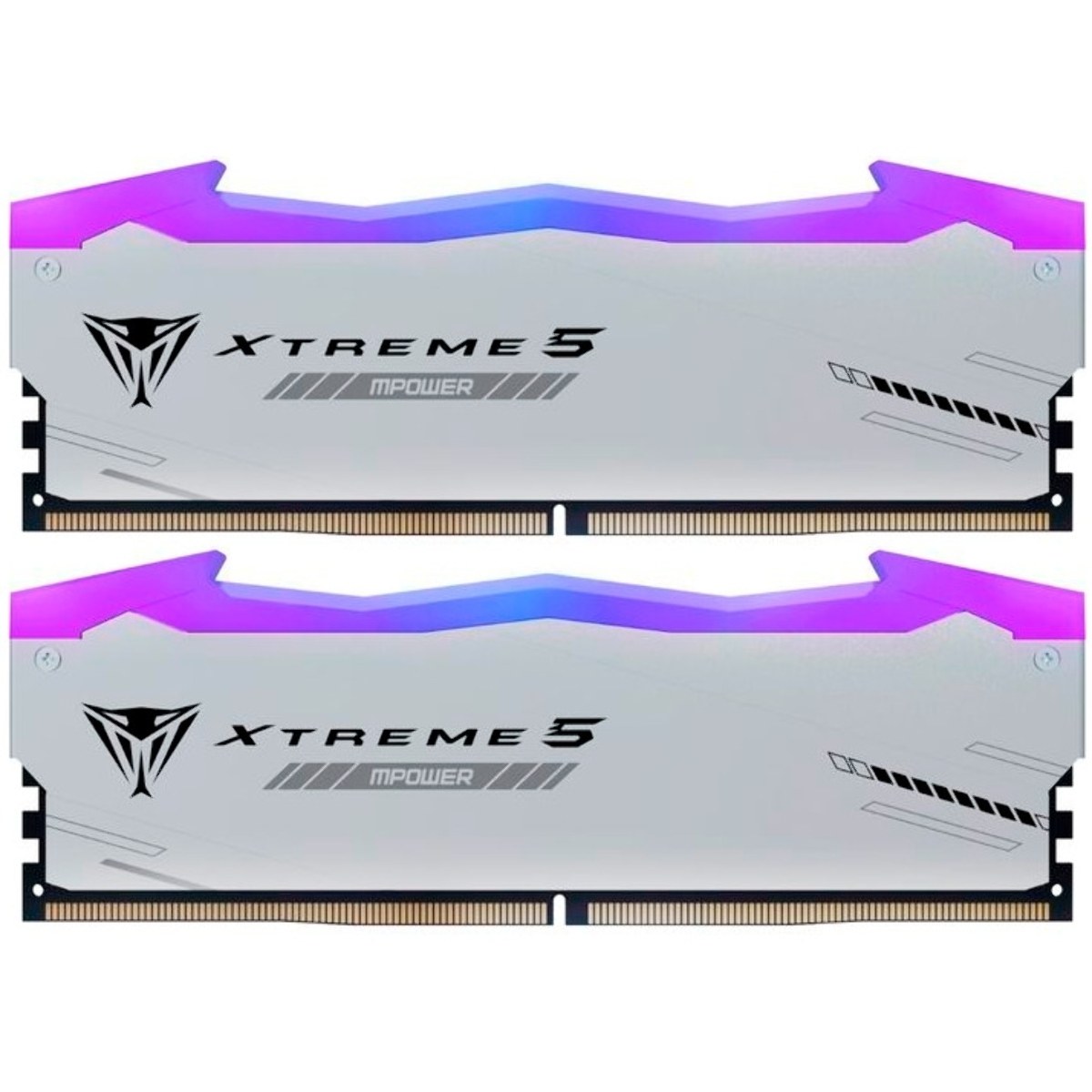 Оперативная память Patriot Viper Xtreme 5, DDR5, 32Gb (2x16GB), 6000MHz, CL30, DIMM, с радиаторами, RGb, серебристый