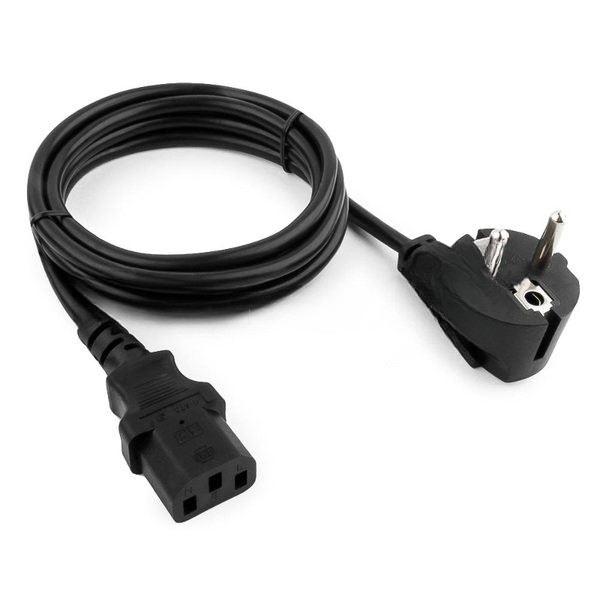 Кабель питания Cablexpert PC-186-1.5-1.5M, Schuko-C13, 3x1.5мм2, 10A, с заземлением, медь, 1.5м, черный, пакет