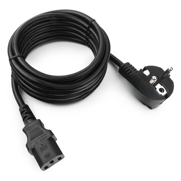 Кабель питания Cablexpert PC-186-1.5-3M, Schuko-C13, 3x1.5мм2, 10A, с заземлением, медь, 3м, черный, пакет