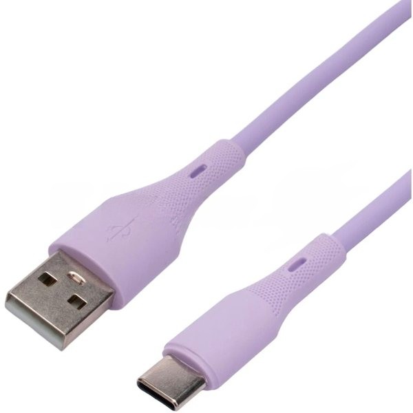 Кабель USB2.0 Cablexpert CC-USB2S-AMCM-1M-V AM/Type-C, 3А, 18Вт, QC3.0, силиконовый, медь, 1м, фиолетовый, пакет