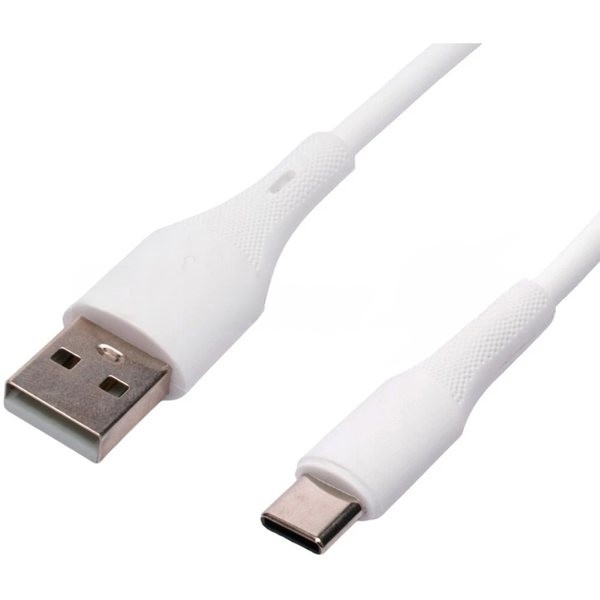 Кабель USB2.0 Cablexpert CC-USB2S-AMCM-1M-W, AM/Type-C, 3А, 18Вт, QC3.0, силиконовый, медь, 1м, белый, пакет