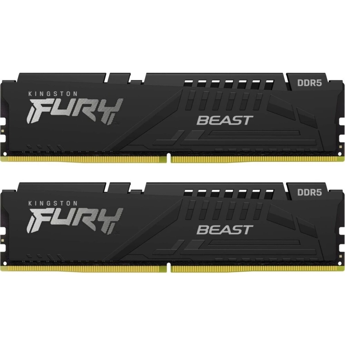 Оперативная память Kingston Fury Beast, DDR5, 32Gb (2x16Gb), 6400MHz, CL32, DIMM, с радиатором, черный