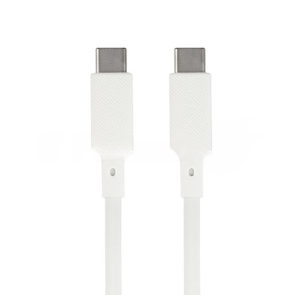 Кабель Type-C to Type-C, silica gel, 1м, 3A, 60W, PD (белый)