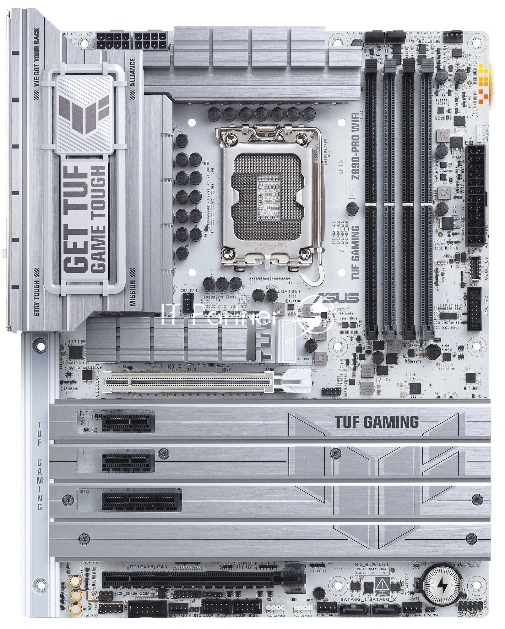 Материнская плата ASUS TUF GAMING Z890-PRO WIFI, LGA1851, Intel Z890, 4xDDR5, 4xSATA, 4xM.2, 1xPCIe 5.0 x16, DisplayPort, HDMI, USB Type-C, 1x2.5Gb LAN, Thunderbolt, 5x3.5 мм, 7.1, ATX
