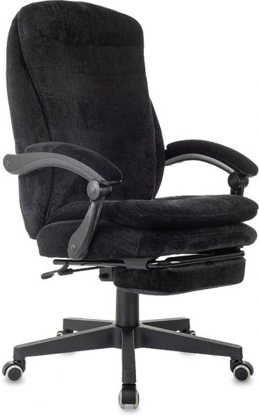 Кресло руководителя Бюрократ T-9950MSG-F Fabric черный Light-20, крестов. пластик, подст. для ног