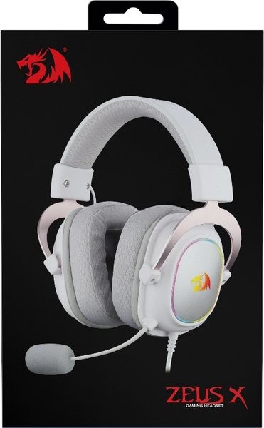 Игровая гарнитура REDRAGON ZEUS X белая (USB, 53 мм, 7.1, RGb подсветка)