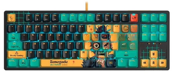 Клавиатура A4Tech Bloody AT87 Renegade проводная USB черный/зеленый