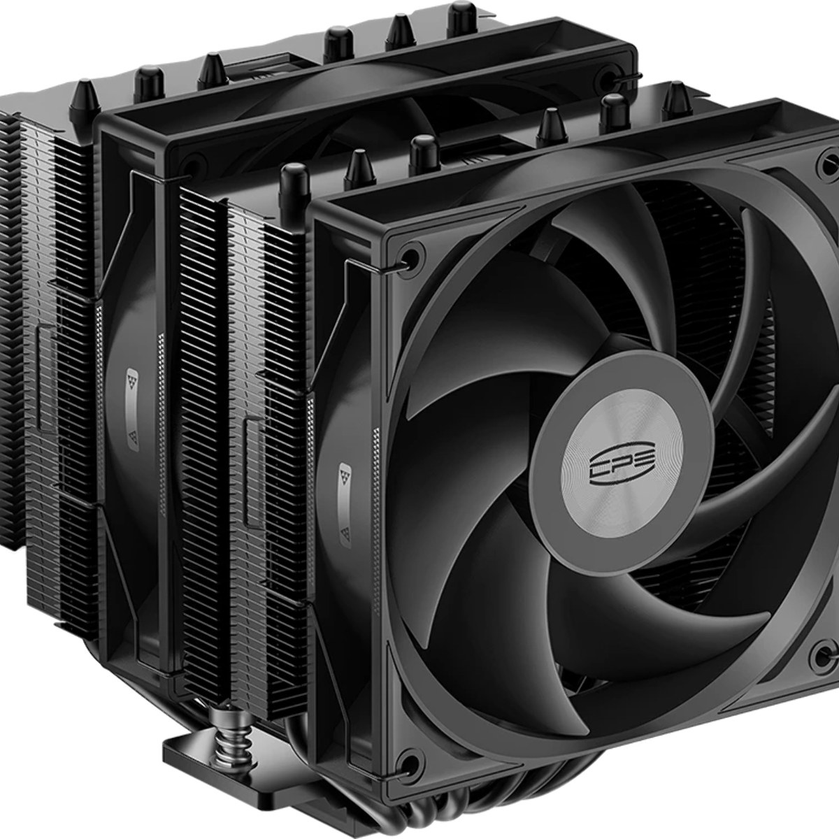 Кулер для процессора PCCooler RT620 BK (250W, 4-pin PWM, 157mm, Al/Cu, 6x6mm, 2x120mm, 73.32CFM, 34.9dBA, 2200RPM, S: 1851/1700/1200/115X, AM5/AM4, black)