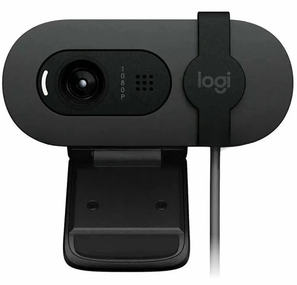 Веб-камера Logitech Brio 105 1920x1080, 30 кадр/с, USB Type-A, микрофон (шумоподавление), шторка приватности, автоосвещение, универсальное крепление