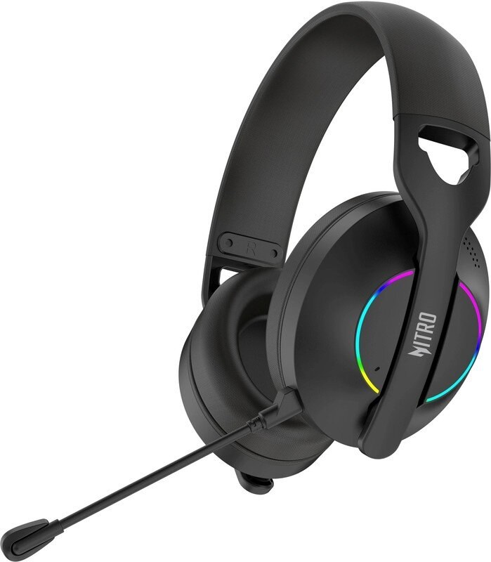Гарнитура Acer OHR400 чёрный, беспроводная + проводная, USB/mini jack 3.5 мм, до 45 ч, подсветка