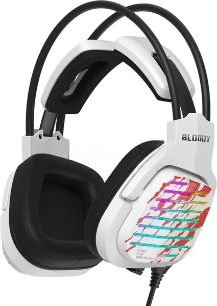 Гарнитура Bloody G565 белый, проводная, USB, подсветка