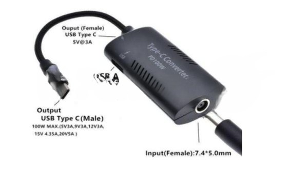 Преобразователь питания со штекера 7.9x5.0 на Type-C (7.4Pin)
