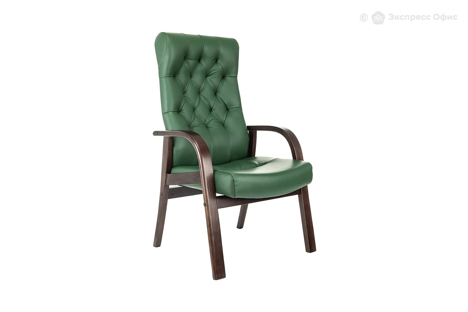 Кресло Бюрократ T-9928WALNUT-CF зеленый, кожа