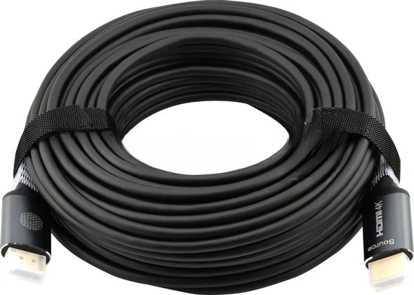 Кабель аудио-видео Cactus CS-HDMI-AOC-2-20 HDMI (m)/HDMI (m) 20м. позолоч.конт. черный