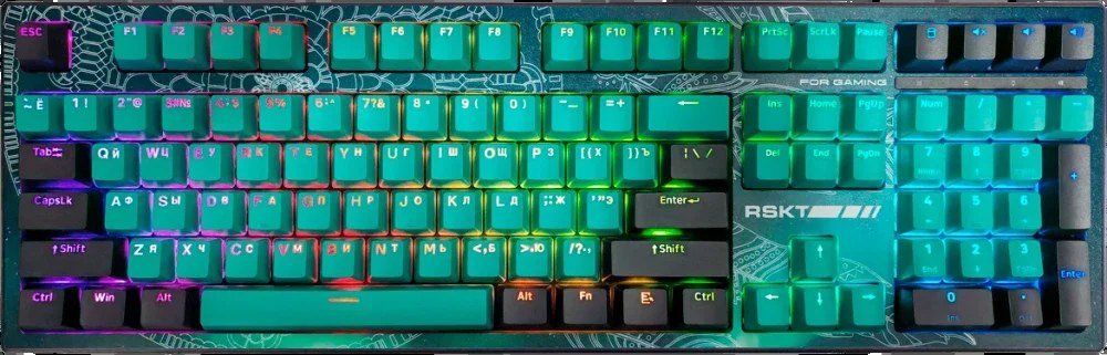 Клавиатура Raskat KM002 проводная, USB Type-A, зелёный