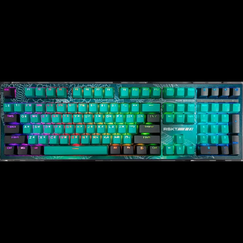 Клавиатура Raskat KM002 UV проводная, USB Type-A, зелёный (UV)