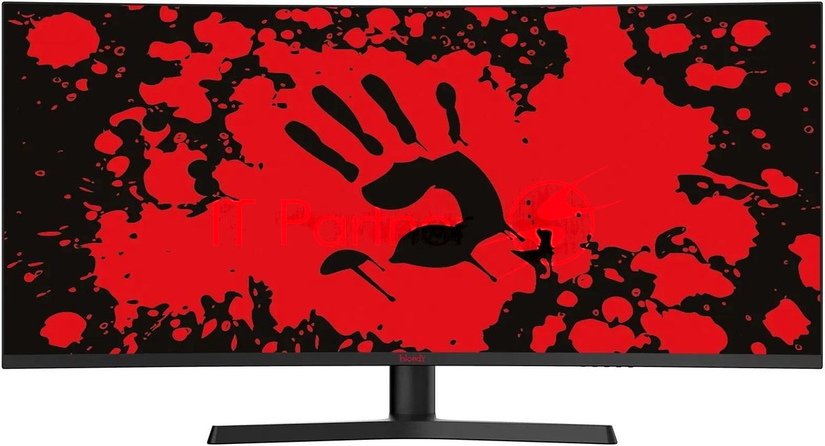Монитор 34" BLOODY MN340W VA 3440x1440, 180 Гц, 5 мс, 21:9, 300 кд/м², 1xHDMI, DisplayPort, USB Type-C, изогнутый экран, Flicker Free, Low Blue Light, HDR10, черный