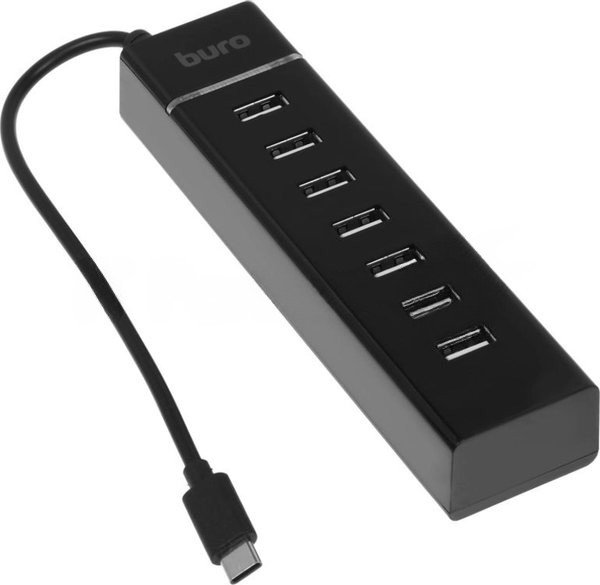 USB-концентратор Buro BPH-C-P107, USB-C, USB 2.0 7 портов, USB