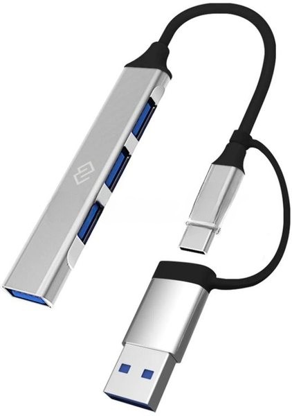 USB-концентратор Digma DHUB-4USB-AC-2.0, USB-C + USB-A, USB 2.0 4 портов, USB